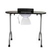 Portable & Foldable Manicure Table Nail Table Desk with Electric Dust Collector;  4 Lockable Wheels;  Carry Bag;  Black
