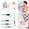 32pcs blue makeup brushes