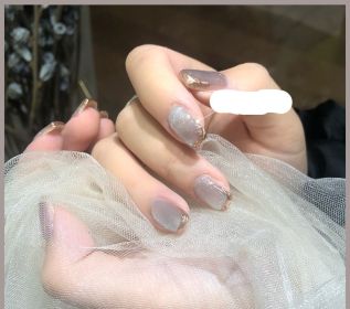 Milk Tea Crystal Stone Cat Eye Nail Polish (Option: E-10ML)