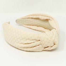Embossed Charm Headband (Color: Cream)