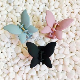 Trio of Butterflies Hair Claw Set (Color: Black)
