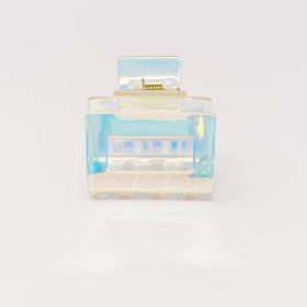 Isabella Square Hair Claw (Orange marble: Iridescent)