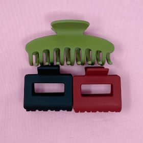Matte Muted Hair Claw Set (Style: Forest Green Set)
